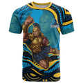 Personalized North Queensland Cowboys T Shirt Aboriginal Dot Art - Dreamtime Rugby Mascot