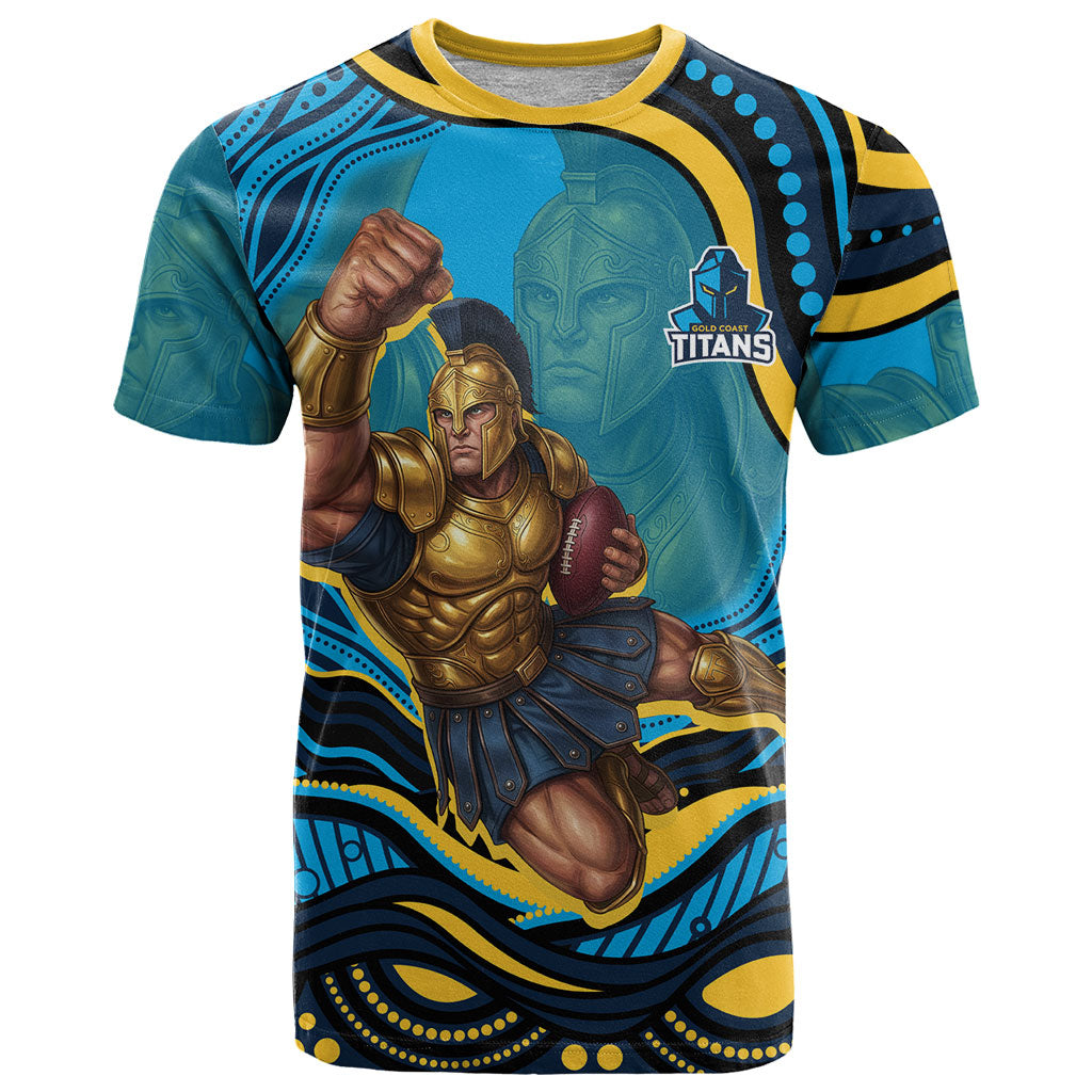 Personalized North Queensland Cowboys T Shirt Aboriginal Dot Art - Dreamtime Rugby Mascot