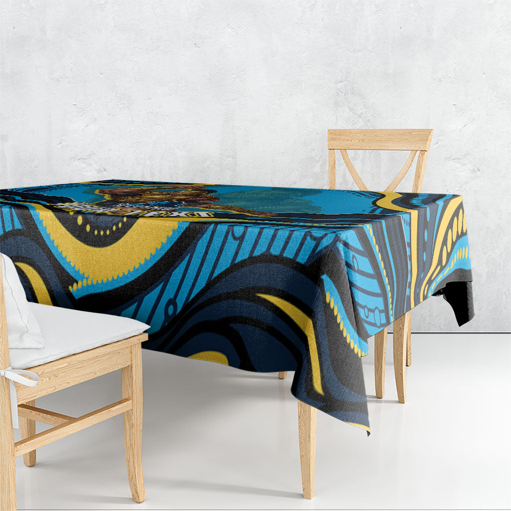 Personalized North Queensland Cowboys Tablecloth Aboriginal Dot Art - Dreamtime Rugby Mascot