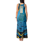 Personalized North Queensland Cowboys Tank Maxi Dress Aboriginal Dot Art - Dreamtime Rugby Mascot