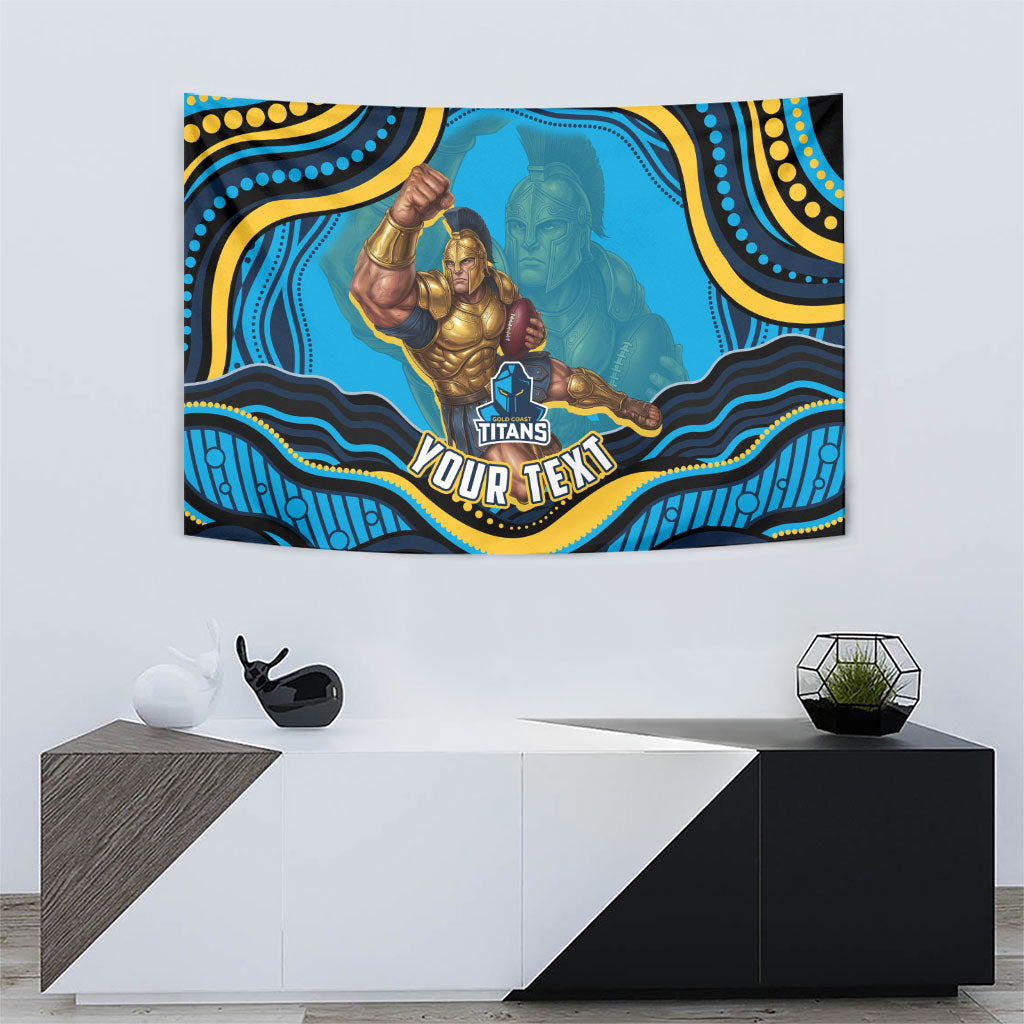 Personalized North Queensland Cowboys Tapestry Aboriginal Dot Art - Dreamtime Rugby Mascot