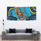Personalized North Queensland Cowboys Tapestry Aboriginal Dot Art - Dreamtime Rugby Mascot