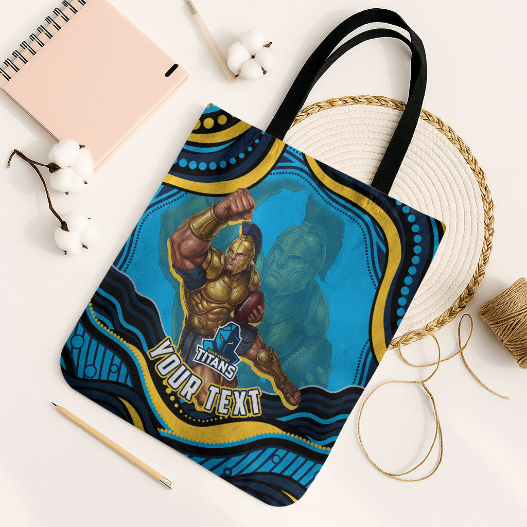 Personalized North Queensland Cowboys Tote Bag Aboriginal Dot Art - Dreamtime Rugby Mascot