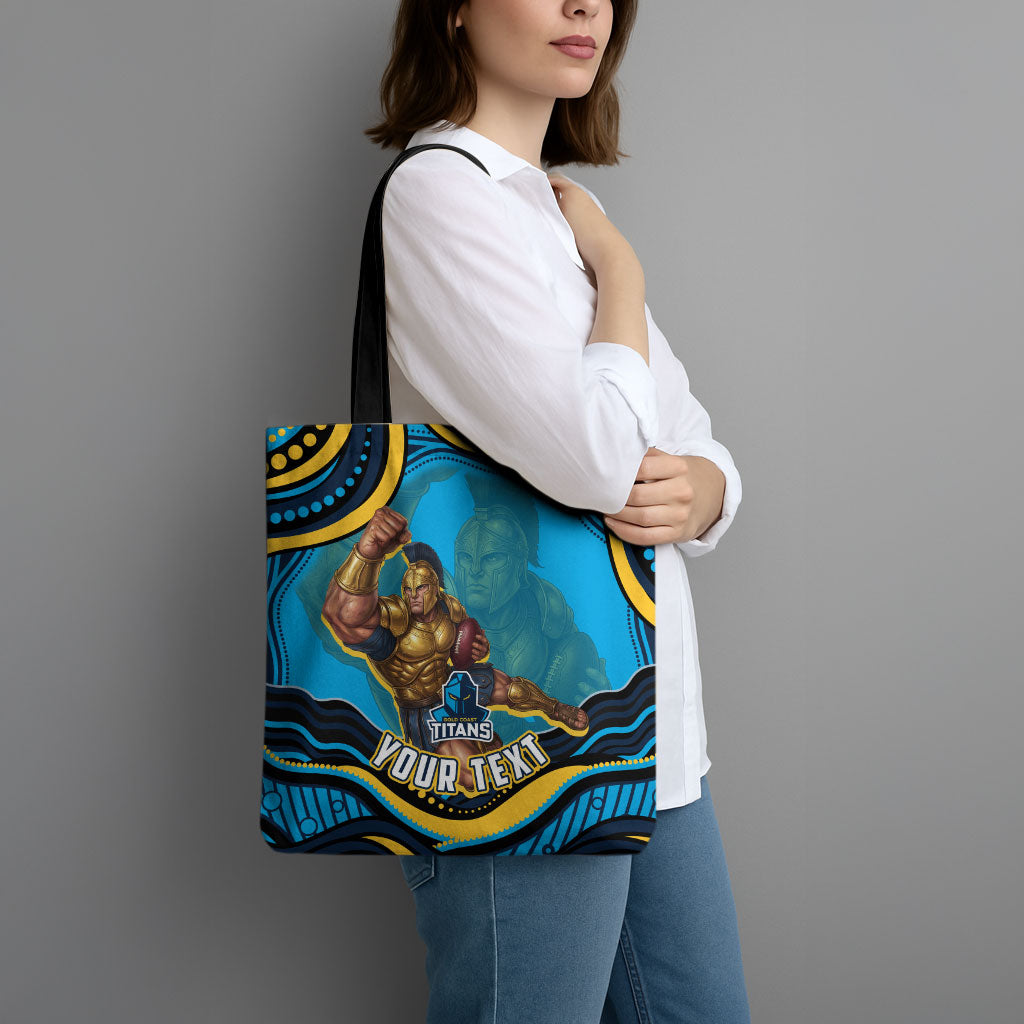 Personalized North Queensland Cowboys Tote Bag Aboriginal Dot Art - Dreamtime Rugby Mascot