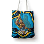 Personalized North Queensland Cowboys Tote Bag Aboriginal Dot Art - Dreamtime Rugby Mascot