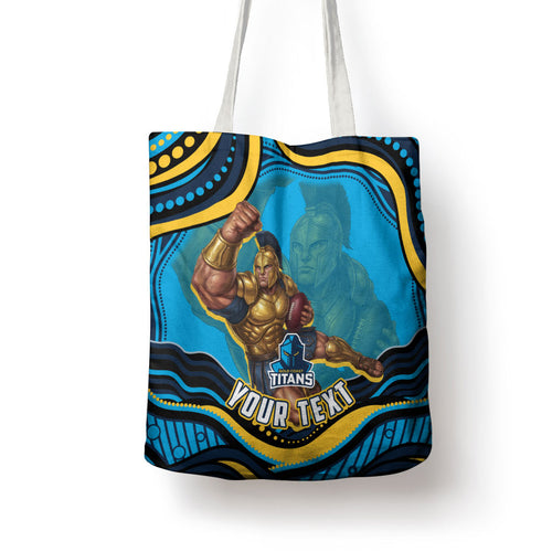 Personalized North Queensland Cowboys Tote Bag Aboriginal Dot Art - Dreamtime Rugby Mascot