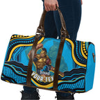 Personalized North Queensland Cowboys Travel Bag Aboriginal Dot Art - Dreamtime Rugby Mascot