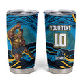Personalized North Queensland Cowboys Tumbler Cup Aboriginal Dot Art - Dreamtime Rugby Mascot