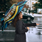 Personalized North Queensland Cowboys Umbrella Aboriginal Dot Art - Dreamtime Rugby Mascot