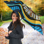 Personalized North Queensland Cowboys Umbrella Aboriginal Dot Art - Dreamtime Rugby Mascot