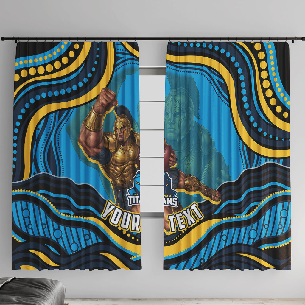 Personalized North Queensland Cowboys Window Curtain Aboriginal Dot Art - Dreamtime Rugby Mascot