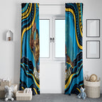 Personalized North Queensland Cowboys Window Curtain Aboriginal Dot Art - Dreamtime Rugby Mascot