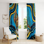 Personalized North Queensland Cowboys Window Curtain Aboriginal Dot Art - Dreamtime Rugby Mascot