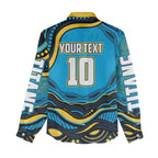 Personalized North Queensland Cowboys Women Casual Shirt Aboriginal Dot Art - Dreamtime Rugby Mascot