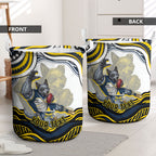 Personalized Melbourne Storm Laundry Basket Aboriginal Dot Art - Dreamtime Rugby Mascot