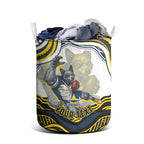 Personalized Melbourne Storm Laundry Basket Aboriginal Dot Art - Dreamtime Rugby Mascot