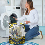 Personalized Melbourne Storm Laundry Basket Aboriginal Dot Art - Dreamtime Rugby Mascot
