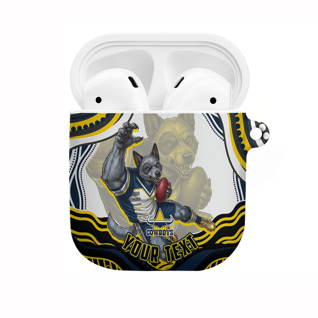 Personalized Melbourne Storm AirPods Case Aboriginal Dot Art - Dreamtime Rugby Mascot