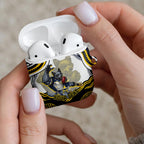 Personalized Melbourne Storm AirPods Case Aboriginal Dot Art - Dreamtime Rugby Mascot