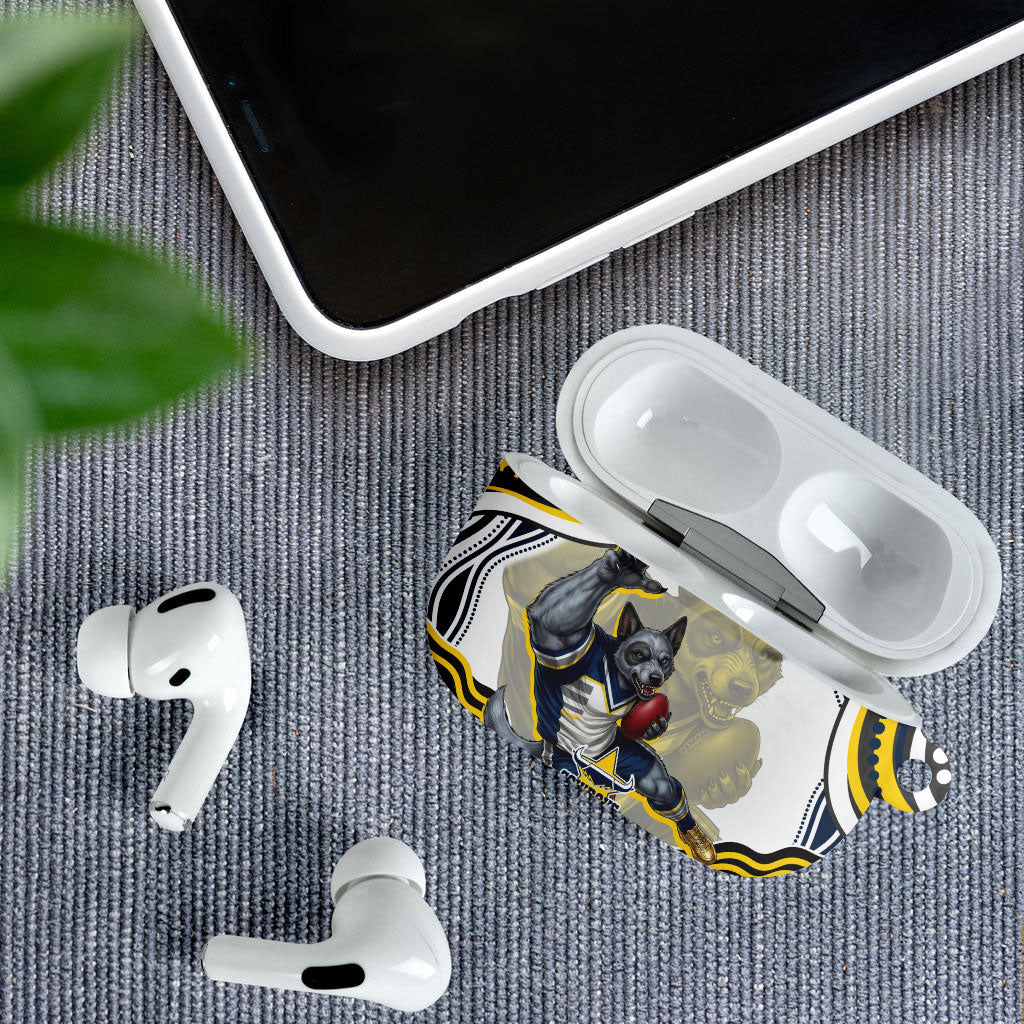 Personalized Melbourne Storm AirPods Case Aboriginal Dot Art - Dreamtime Rugby Mascot