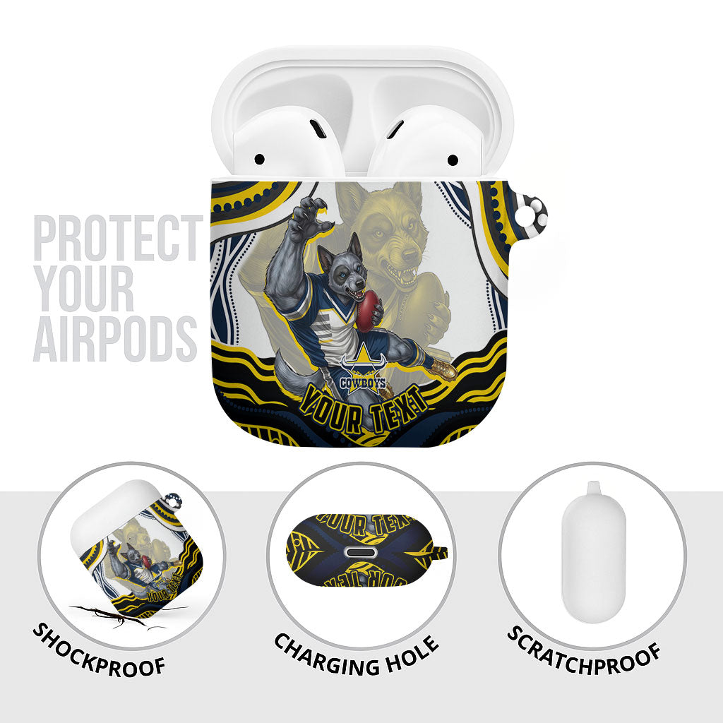 Personalized Melbourne Storm AirPods Case Aboriginal Dot Art - Dreamtime Rugby Mascot