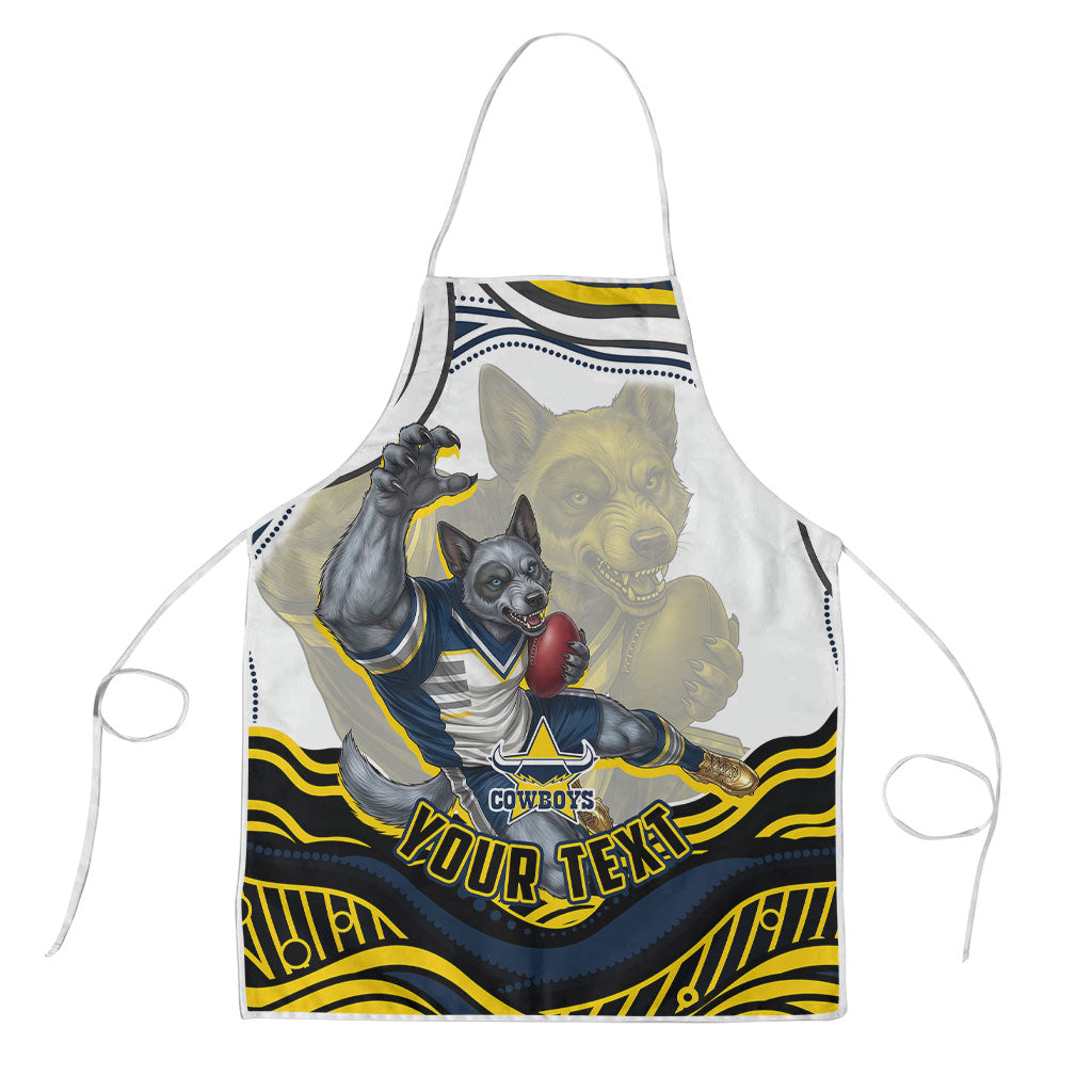 Personalized Melbourne Storm Apron Aboriginal Dot Art - Dreamtime Rugby Mascot