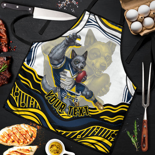 Personalized Melbourne Storm Apron Aboriginal Dot Art - Dreamtime Rugby Mascot