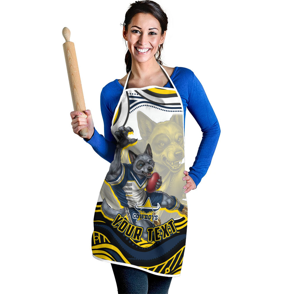 Personalized Melbourne Storm Apron Aboriginal Dot Art - Dreamtime Rugby Mascot