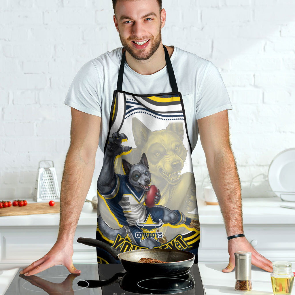 Personalized Melbourne Storm Apron Aboriginal Dot Art - Dreamtime Rugby Mascot