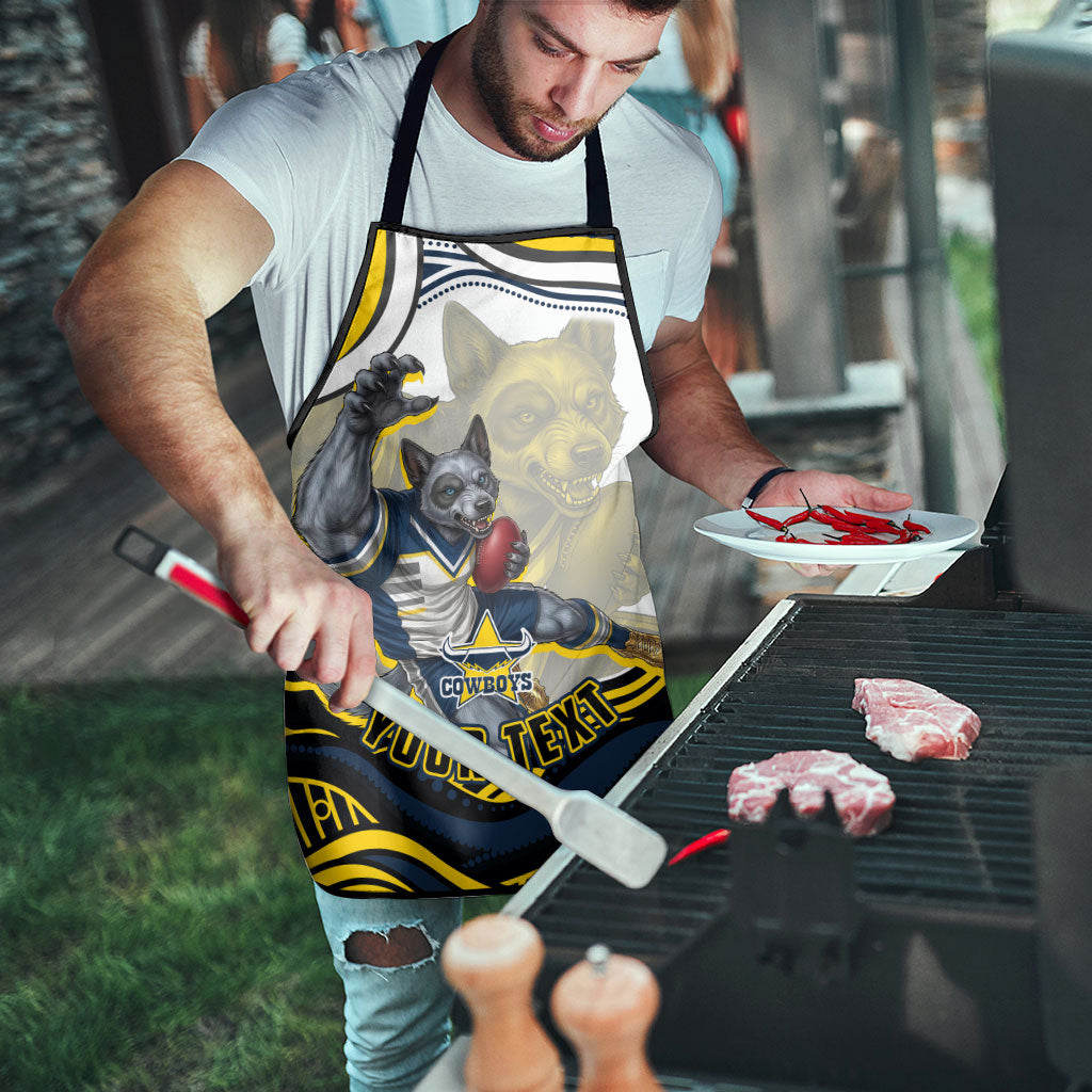 Personalized Melbourne Storm Apron Aboriginal Dot Art - Dreamtime Rugby Mascot