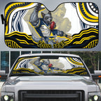 Personalized Melbourne Storm Auto Sun Shade Aboriginal Dot Art - Dreamtime Rugby Mascot