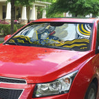 Personalized Melbourne Storm Auto Sun Shade Aboriginal Dot Art - Dreamtime Rugby Mascot