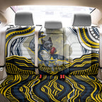 Personalized Melbourne Storm Back Car Seat Cover Aboriginal Dot Art - Dreamtime Rugby Mascot