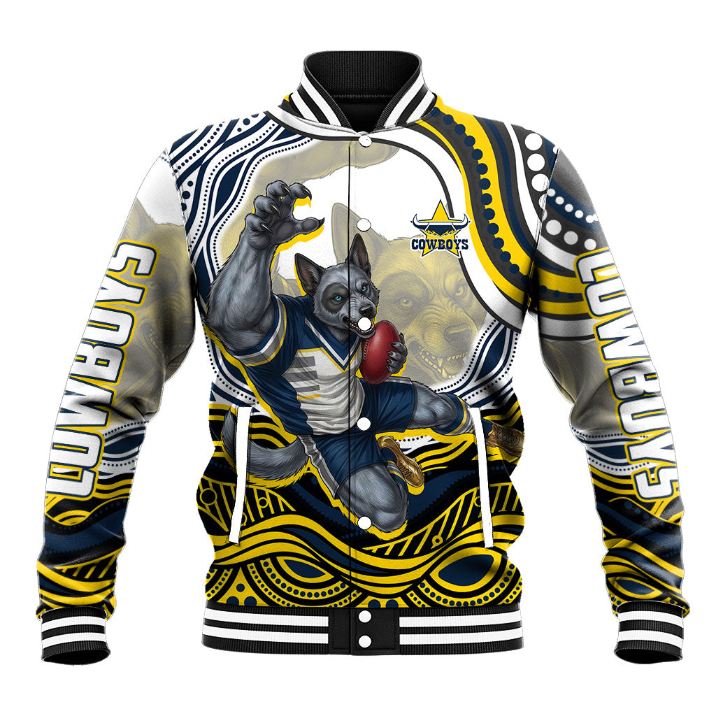 Personalized Melbourne Storm Baseball Jacket Aboriginal Dot Art - Dreamtime Rugby Mascot
