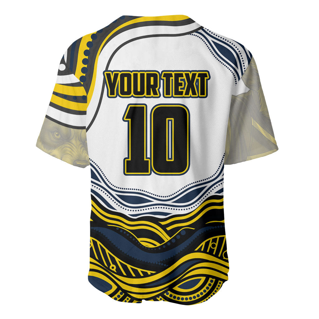 Personalized Melbourne Storm Baseball Jersey Aboriginal Dot Art - Dreamtime Rugby Mascot