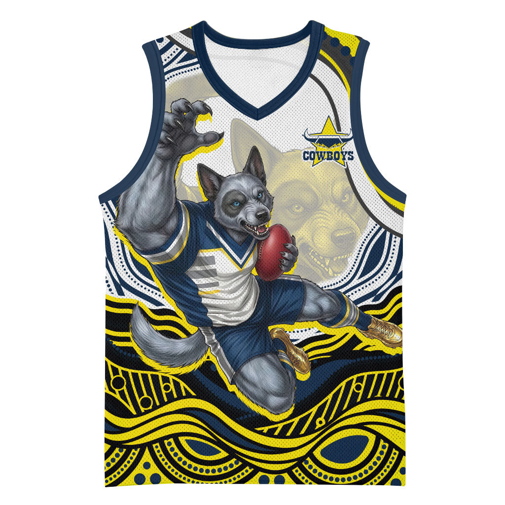 Personalized Melbourne Storm Basketball Jersey Aboriginal Dot Art - Dreamtime Rugby Mascot