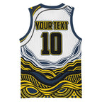 Personalized Melbourne Storm Basketball Jersey Aboriginal Dot Art - Dreamtime Rugby Mascot