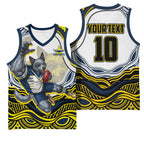 Personalized Melbourne Storm Basketball Jersey Aboriginal Dot Art - Dreamtime Rugby Mascot