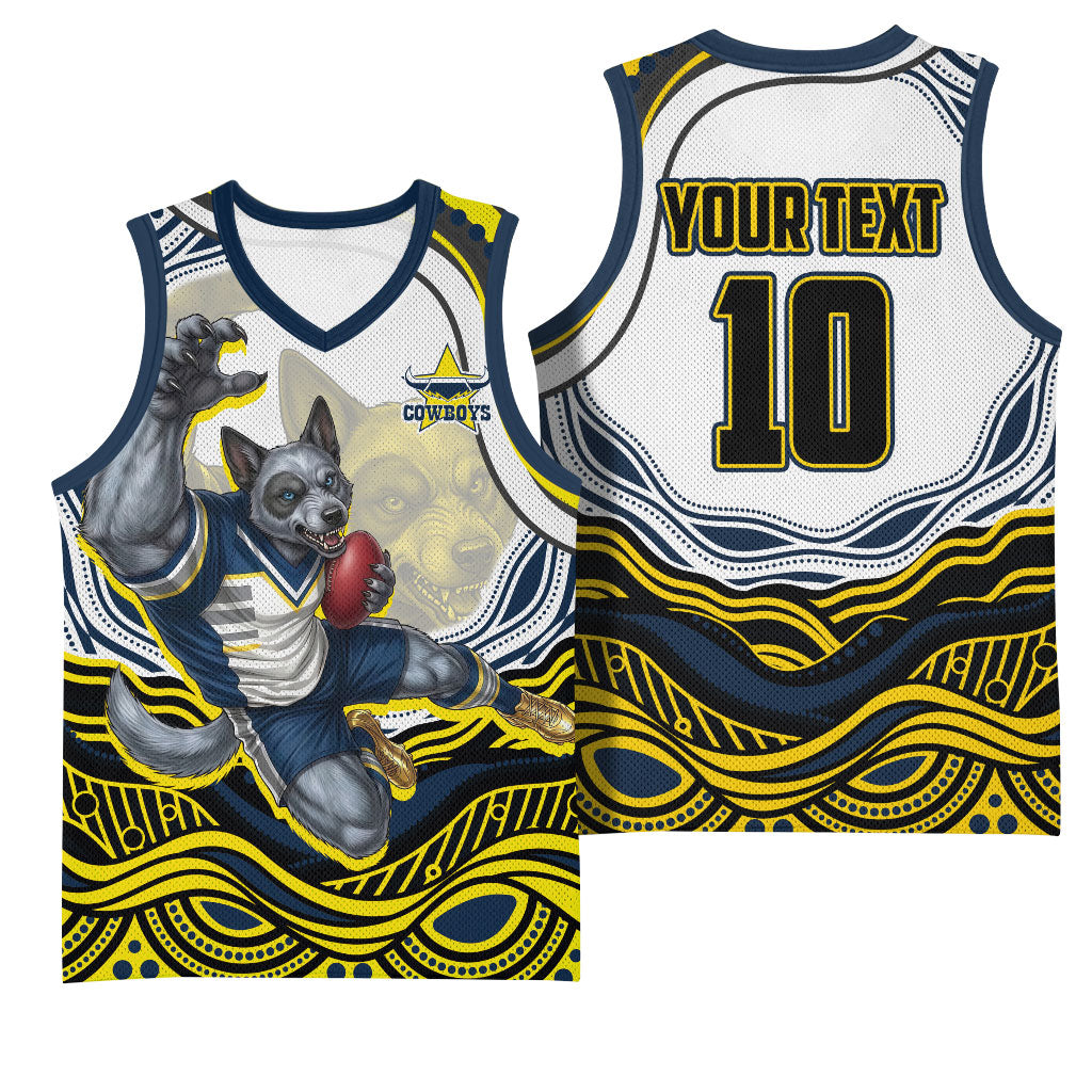 Personalized Melbourne Storm Basketball Jersey Aboriginal Dot Art - Dreamtime Rugby Mascot