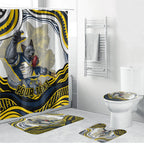 Personalized Melbourne Storm Bathroom Set Aboriginal Dot Art - Dreamtime Rugby Mascot