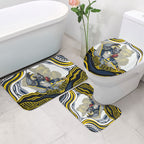 Personalized Melbourne Storm Bathroom Set Aboriginal Dot Art - Dreamtime Rugby Mascot
