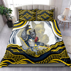 Personalized Melbourne Storm Bedding Set Aboriginal Dot Art - Dreamtime Rugby Mascot