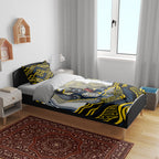 Personalized Melbourne Storm Bedding Set Aboriginal Dot Art - Dreamtime Rugby Mascot