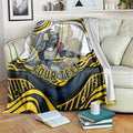 Personalized Melbourne Storm Blanket Aboriginal Dot Art - Dreamtime Rugby Mascot