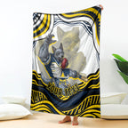 Personalized Melbourne Storm Blanket Aboriginal Dot Art - Dreamtime Rugby Mascot