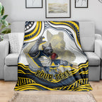 Personalized Melbourne Storm Blanket Aboriginal Dot Art - Dreamtime Rugby Mascot