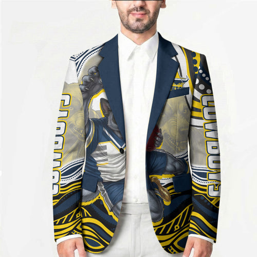 Personalized Melbourne Storm Blazer Aboriginal Dot Art - Dreamtime Rugby Mascot