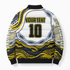 Personalized Melbourne Storm Bomber Puffer Jacket Aboriginal Dot Art - Dreamtime Rugby Mascot