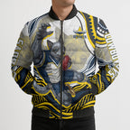 Personalized Melbourne Storm Bomber Puffer Jacket Aboriginal Dot Art - Dreamtime Rugby Mascot