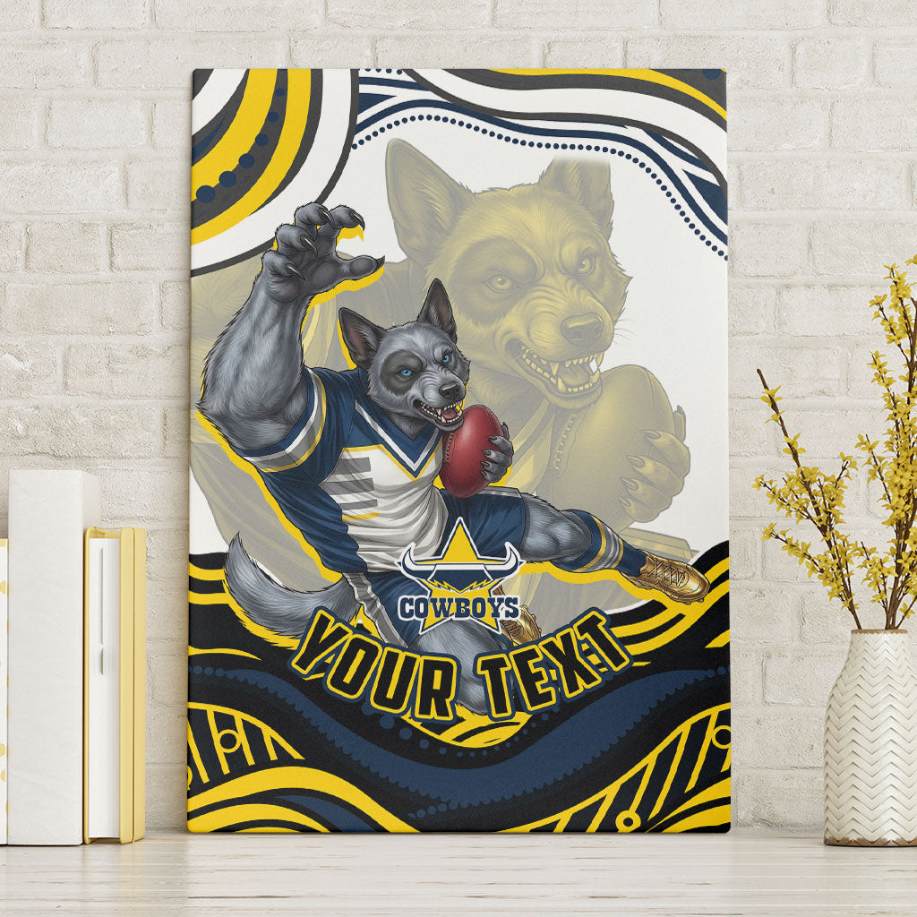 Personalized Melbourne Storm Canvas Wall Art Aboriginal Dot Art - Dreamtime Rugby Mascot